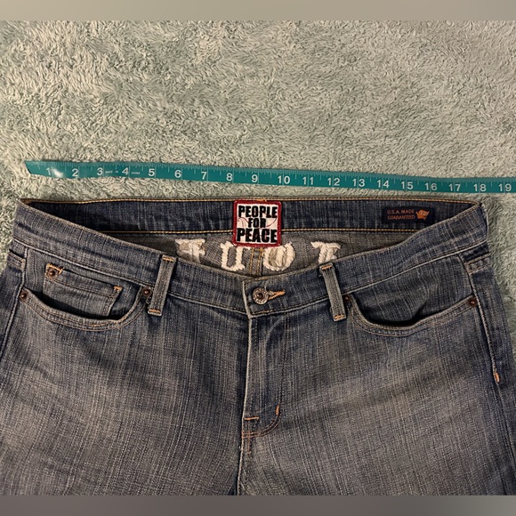 ☮️PEOPLE FOR PEACE☮️LOVE EMBROIDERED JEAN - Picture 6 of 13